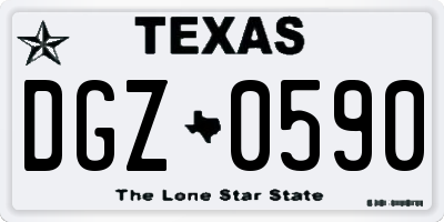 TX license plate DGZ0590