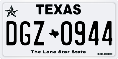 TX license plate DGZ0944