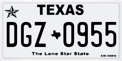 TX license plate DGZ0955