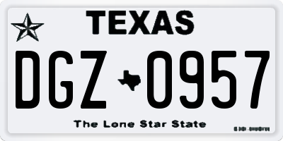 TX license plate DGZ0957