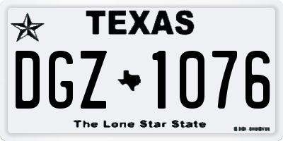 TX license plate DGZ1076