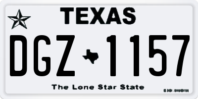 TX license plate DGZ1157