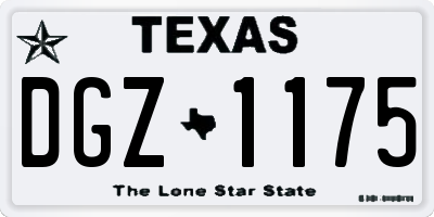 TX license plate DGZ1175