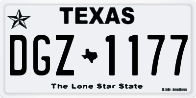 TX license plate DGZ1177