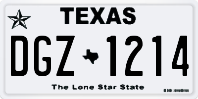 TX license plate DGZ1214