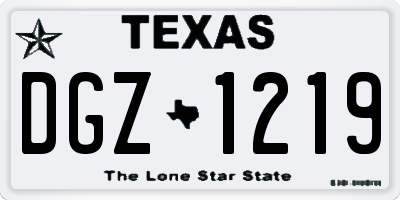 TX license plate DGZ1219