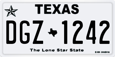 TX license plate DGZ1242