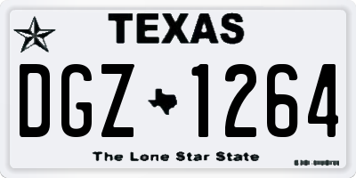 TX license plate DGZ1264