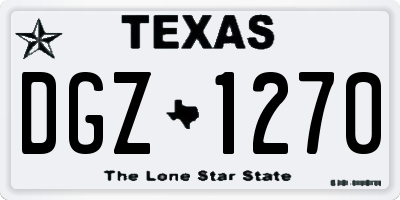 TX license plate DGZ1270