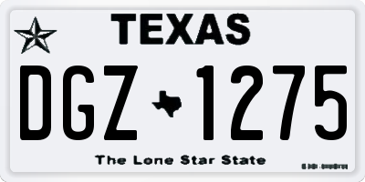 TX license plate DGZ1275