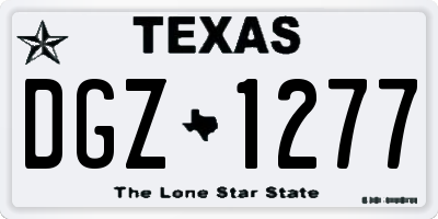 TX license plate DGZ1277