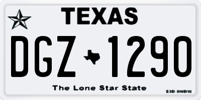 TX license plate DGZ1290