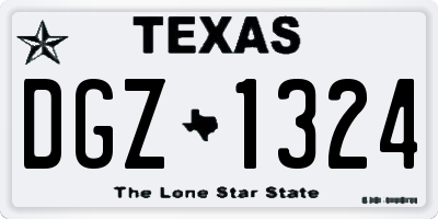 TX license plate DGZ1324