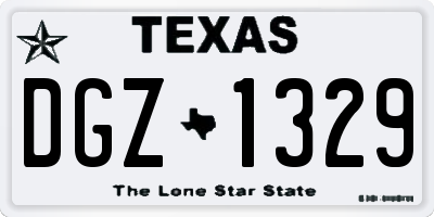 TX license plate DGZ1329