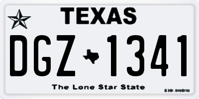 TX license plate DGZ1341