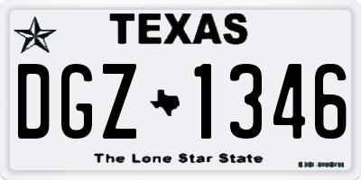 TX license plate DGZ1346