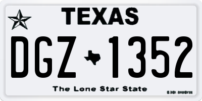 TX license plate DGZ1352
