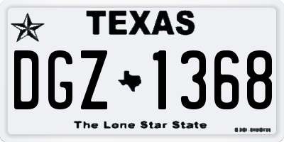 TX license plate DGZ1368