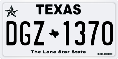 TX license plate DGZ1370