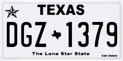 TX license plate DGZ1379