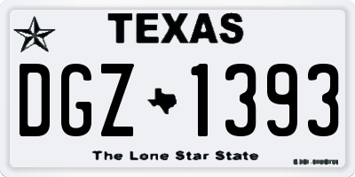 TX license plate DGZ1393