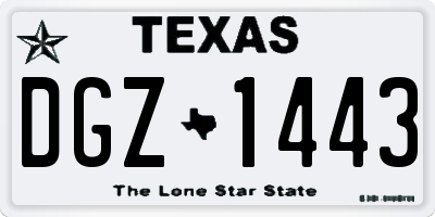 TX license plate DGZ1443