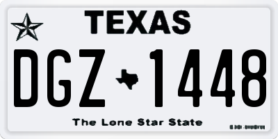 TX license plate DGZ1448