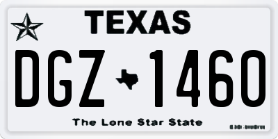 TX license plate DGZ1460