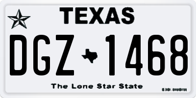 TX license plate DGZ1468