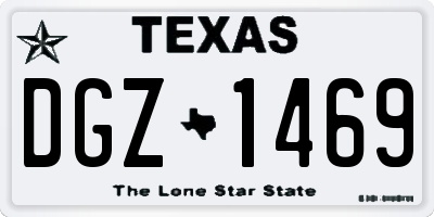 TX license plate DGZ1469