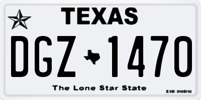 TX license plate DGZ1470