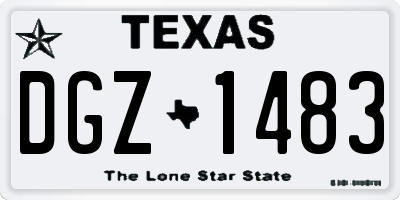TX license plate DGZ1483
