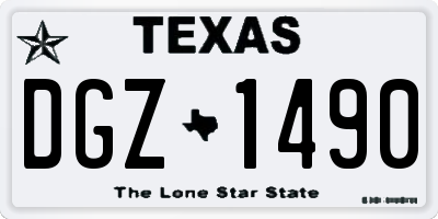 TX license plate DGZ1490