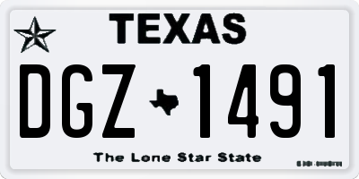 TX license plate DGZ1491