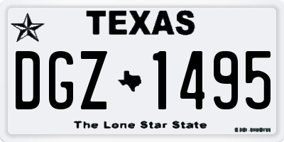 TX license plate DGZ1495