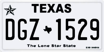 TX license plate DGZ1529