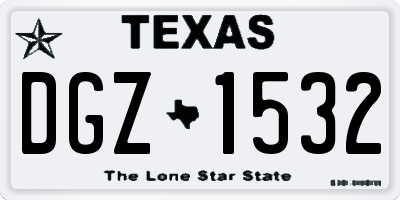 TX license plate DGZ1532