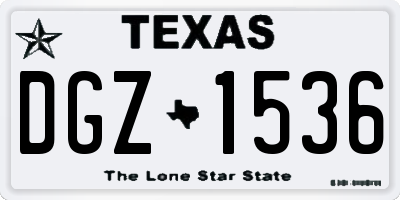 TX license plate DGZ1536
