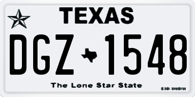TX license plate DGZ1548