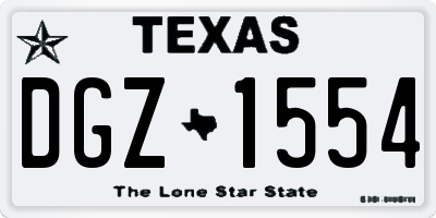 TX license plate DGZ1554