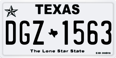 TX license plate DGZ1563