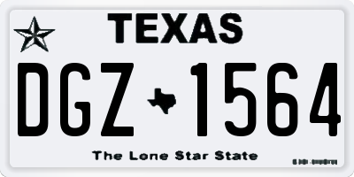 TX license plate DGZ1564