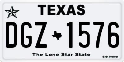 TX license plate DGZ1576