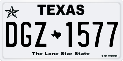 TX license plate DGZ1577
