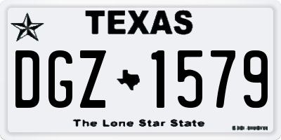 TX license plate DGZ1579