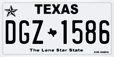 TX license plate DGZ1586