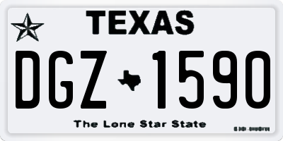 TX license plate DGZ1590