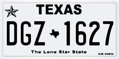 TX license plate DGZ1627