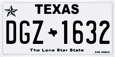 TX license plate DGZ1632