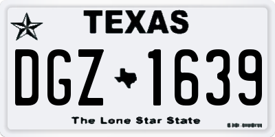 TX license plate DGZ1639